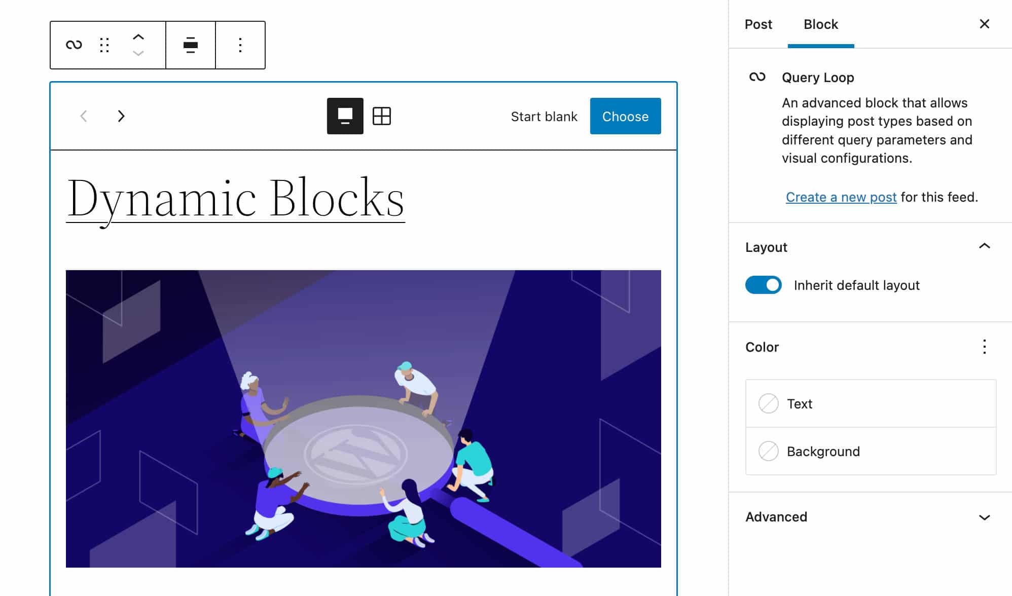 Adding a Query Loop block