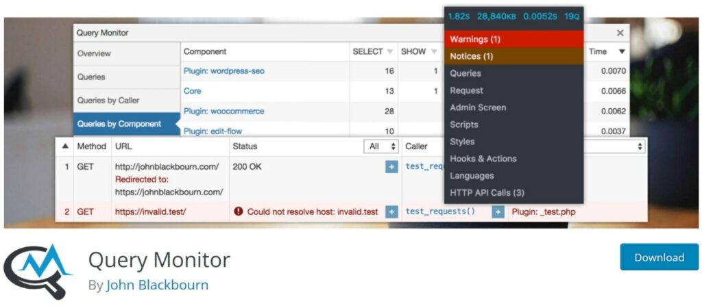  Query Monitor - Debug WordPress and Improve Website Performance
