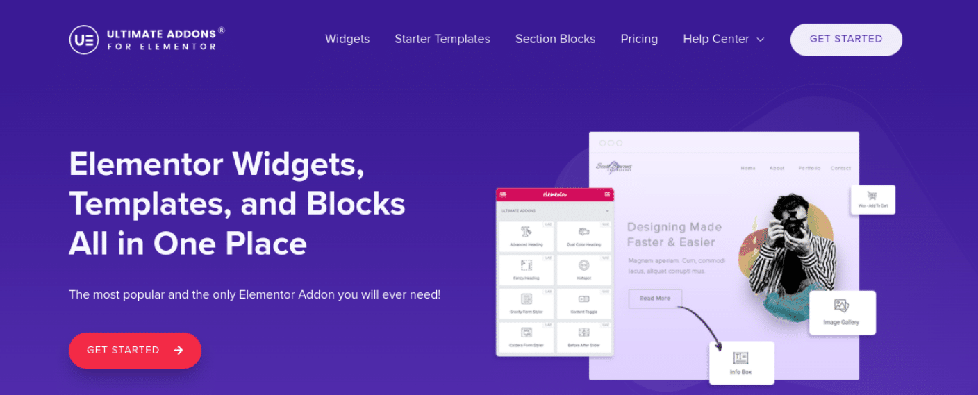 Ultimate Addons for Elementor website
