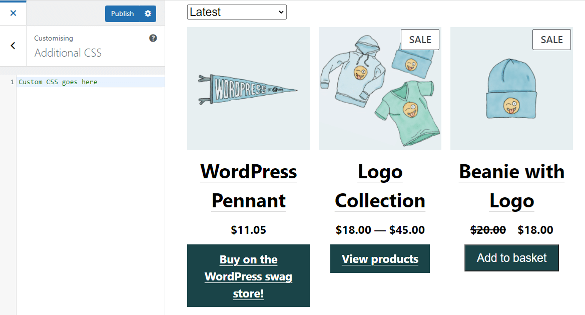 Utilisez la personnalisation de WordPress pour ajouter du CSS
