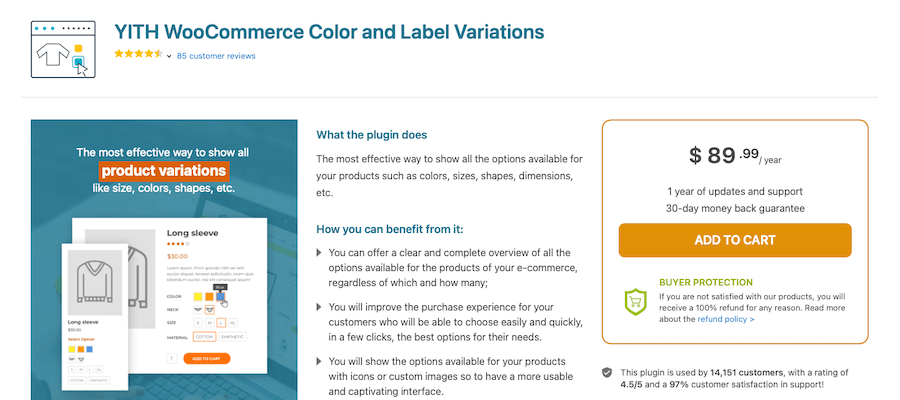 YITH WooCommerce Color and Label Variations