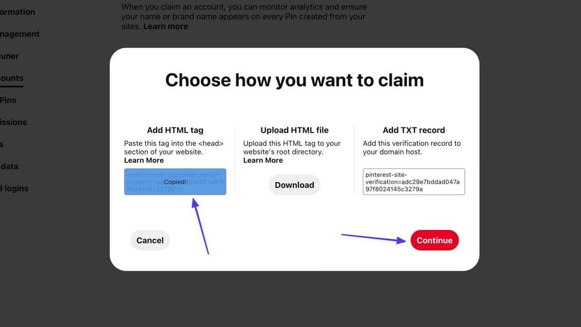 How To Claim Your Website on Pinterest to Unlock More Features