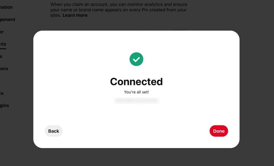 The "Connected" message tells you it worked