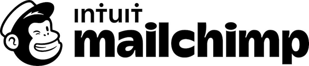 Das Mailchimp-Logo mit dem augenzwinkernden Maskottchen Freddie und den Worten "Intuit Mailchimp".