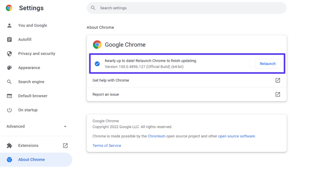 How to update Chrome.