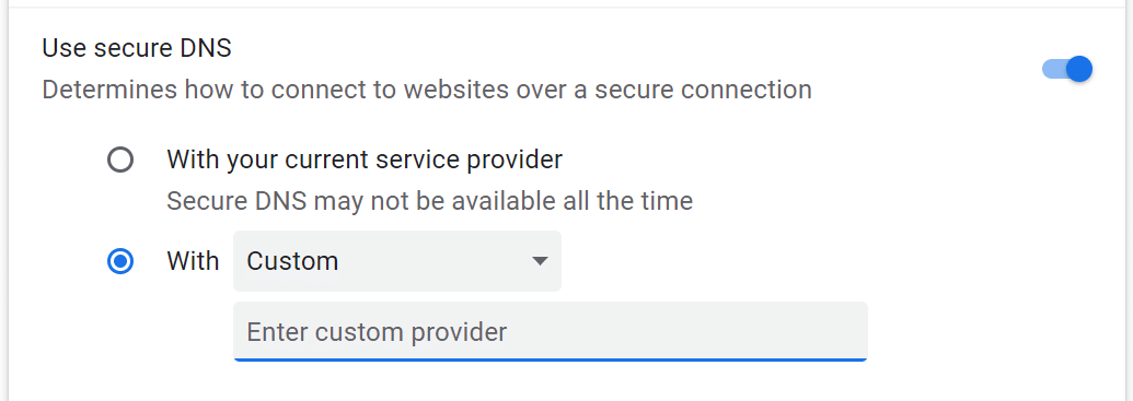 Adicionar um endereço DNS