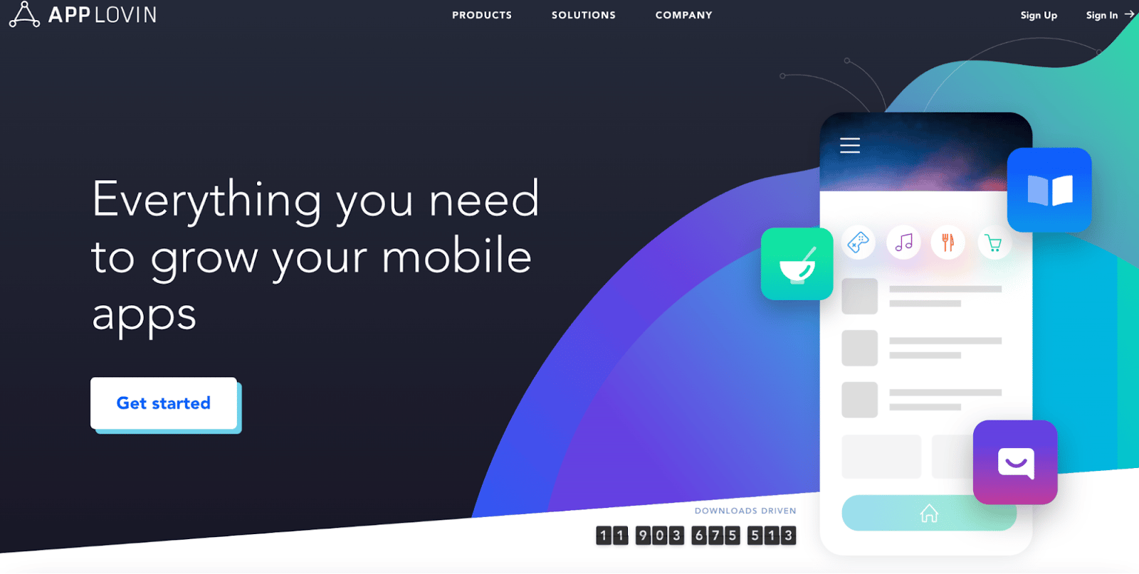 The homepage for AppLovin