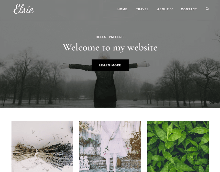 Elsie ist ein einfaches WordPress-Blog-Theme, das Bilder in den Vordergrund stellt.