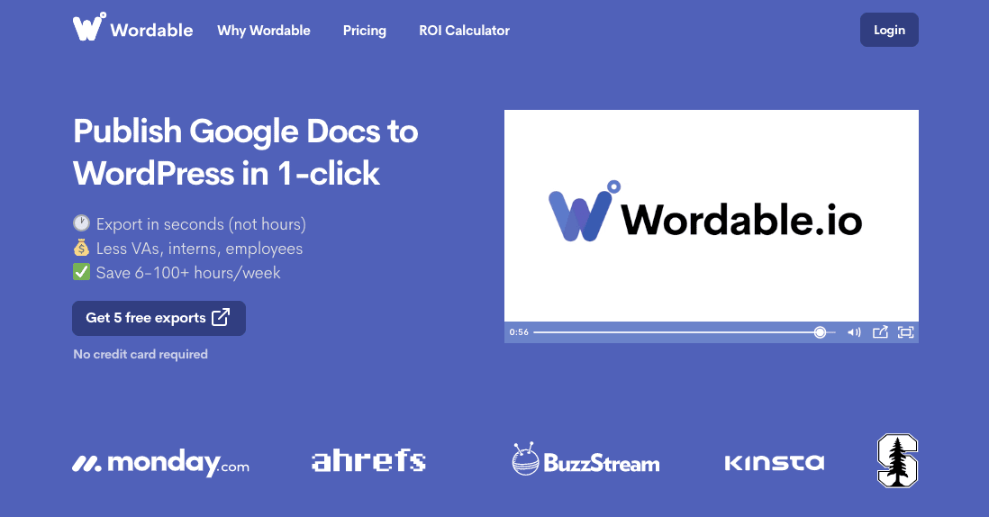 The wordable website homepage