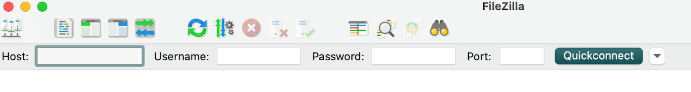 Inserire l'hostname, il nome utente, la password e la porta