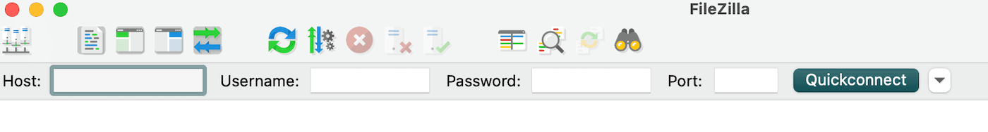 Enter your hostname, username, password, and port