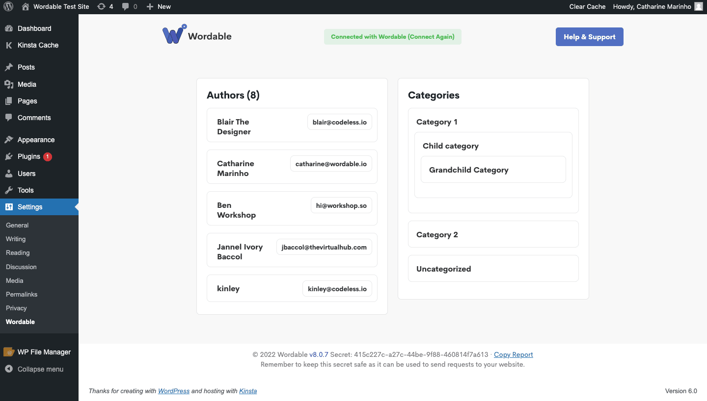 Set up a connection for WordPress