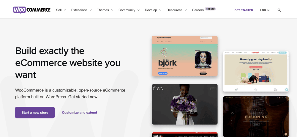 WooCommerce Homepage WooCommerce's homepage says,