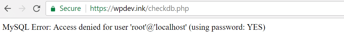 Toegang geweigerd voor localhost