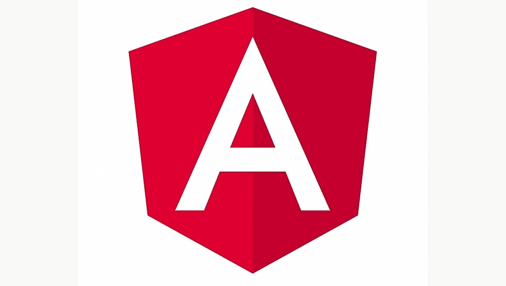 Angular es una plataforma y arquitectura basada en HTML y TypeScript para crear aplicaciones de una sola página. Este es el logotipo de Angular.