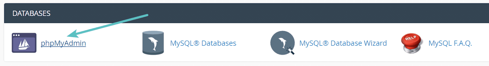 L'icône phpMyAdmin dans cPanel.