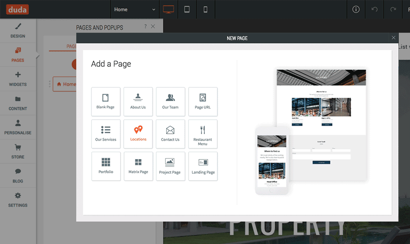 Duda website builder