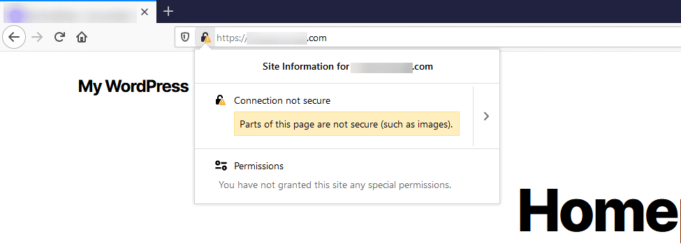 Mixed content warning in Firefox