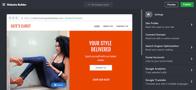 GoDaddy Website Builder 