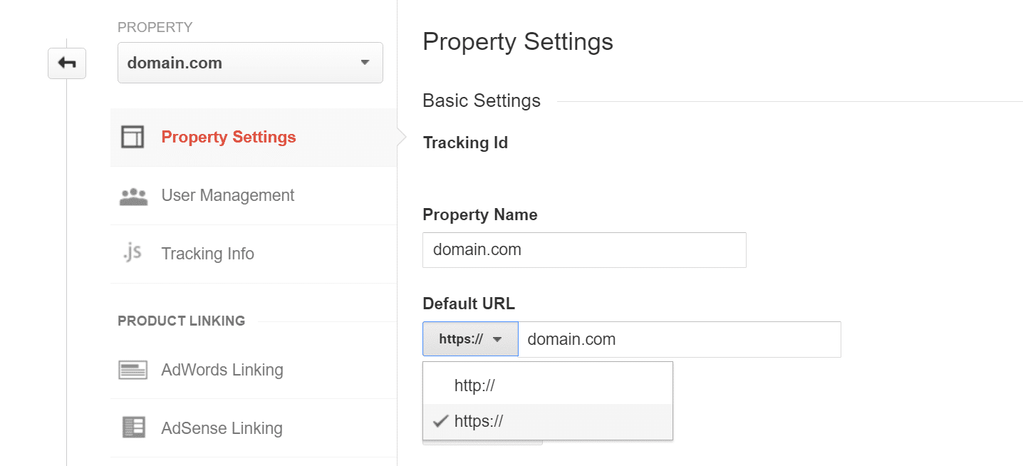 Google Analytics-Eigenschaft auf HTTPS aktualisieren