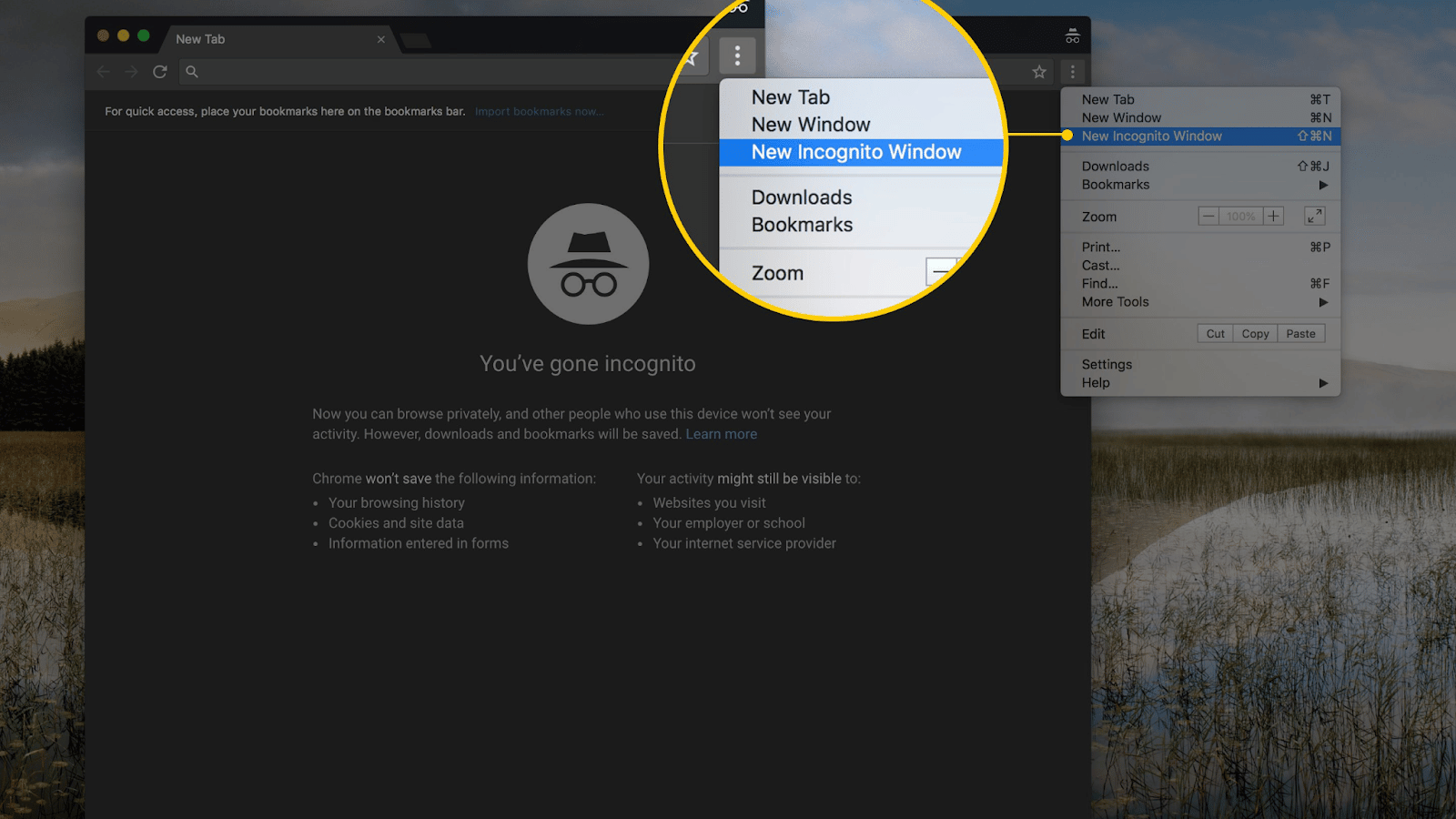 New incognito mode window