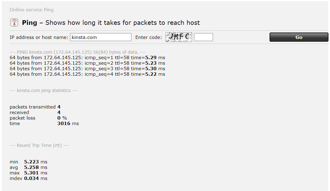 Utiliser un outil tiers pour exécuter un test de ping