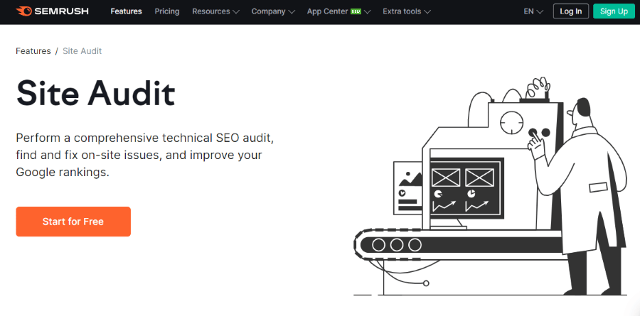 Strumento di verifica del sito SEMRush