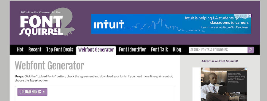 Skærmbillede af Webfont Generator