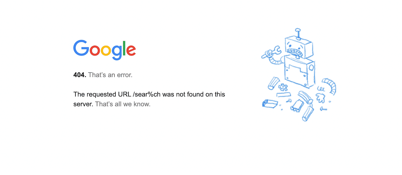 Schermata dell’errore 400 Bad Request di Google