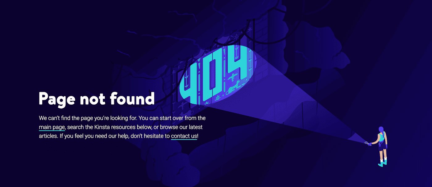 Errore 404 not found nel sito web di Kinsta