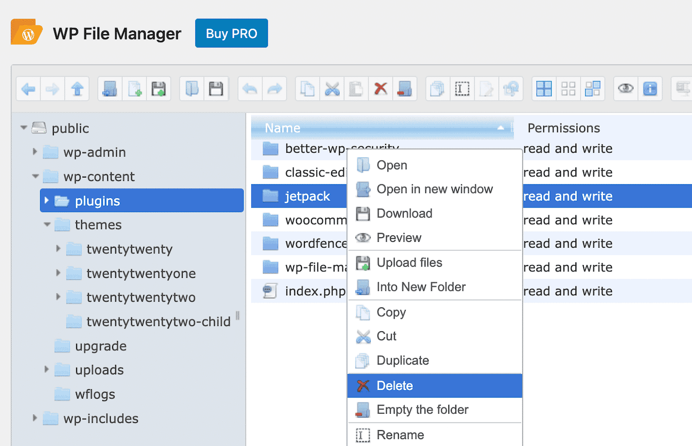 Encuentra el plugin que quieres y elimínalo