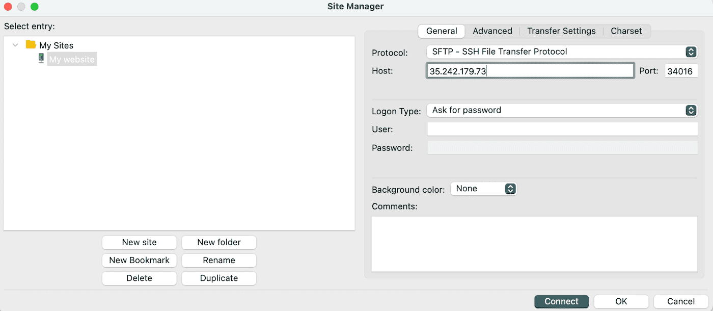 Verbinde, indem du die Felder mit den relevanten Informationen ausfüllst