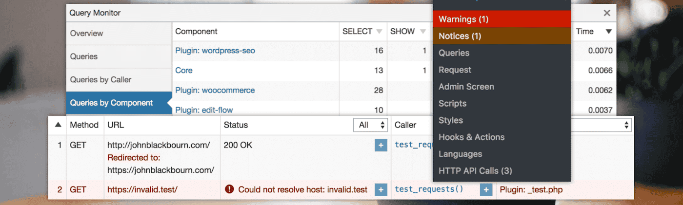 Extension Query Monitor