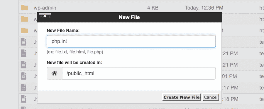 Añadiendo un archivo php.ini al directorio raíz de un sitio web.