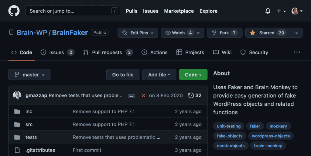 Brain Faker sur GitHub.