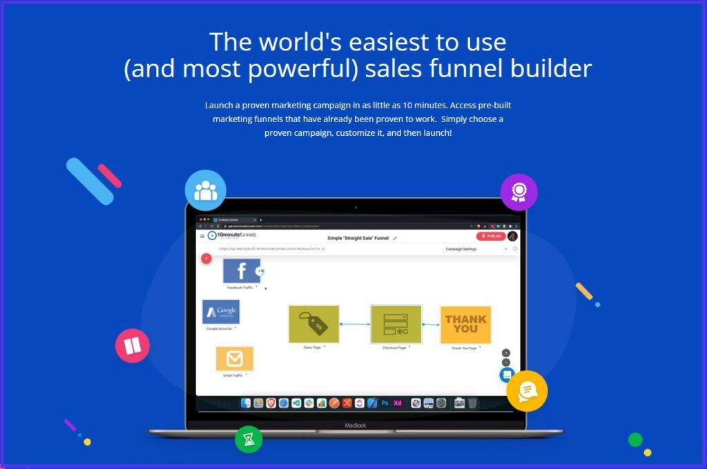10 Minute Funnels homepage screenshot