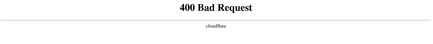 Screenshot of the 400 Bad Request error