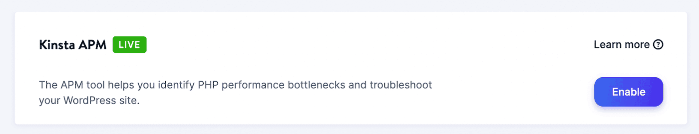 Enable Kinsta APM
