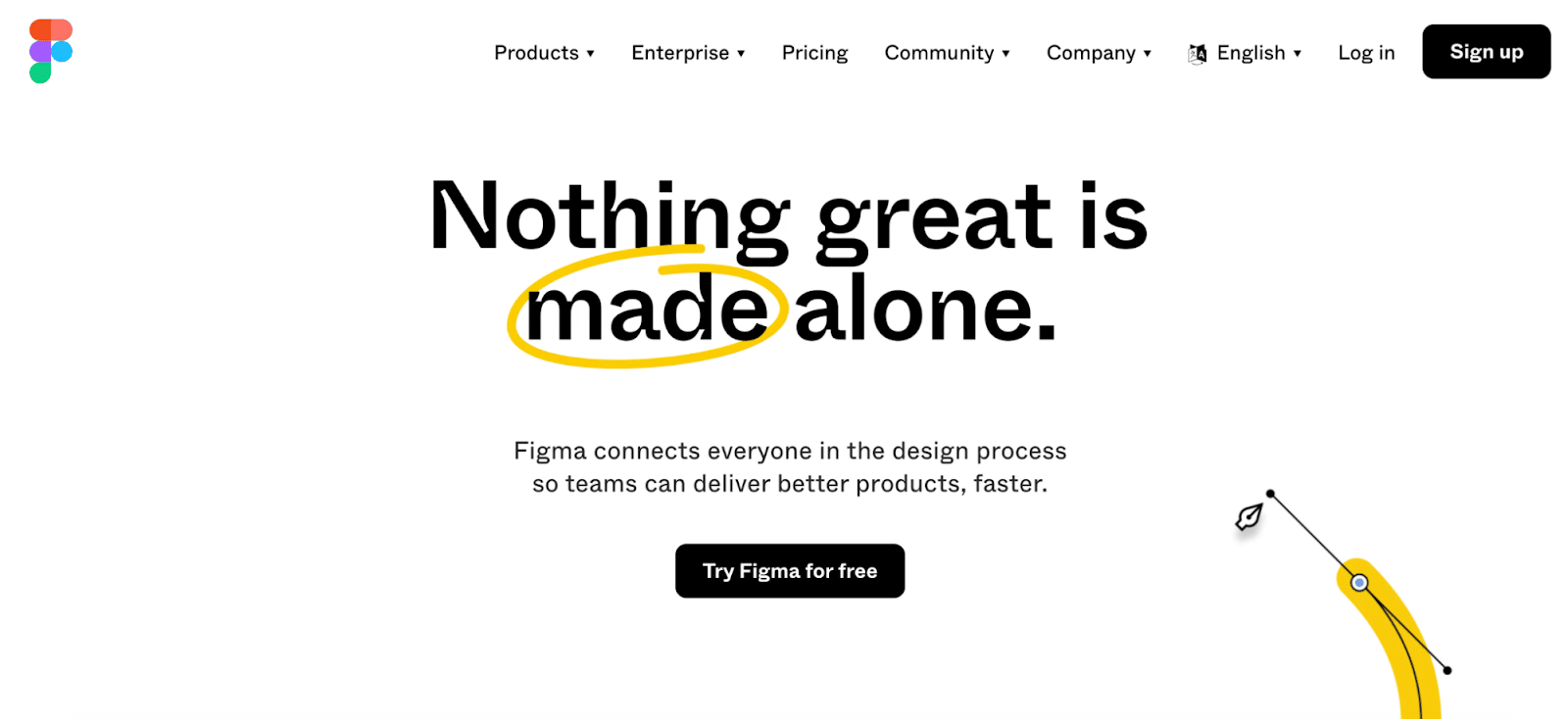 The homepage for the UI-design tool Figma