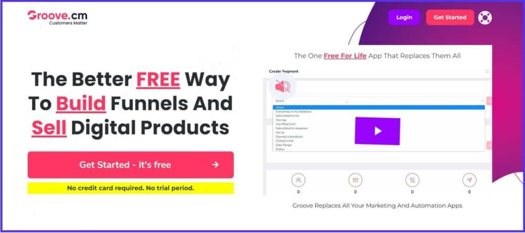 GrooveFunnels homepage screenshot