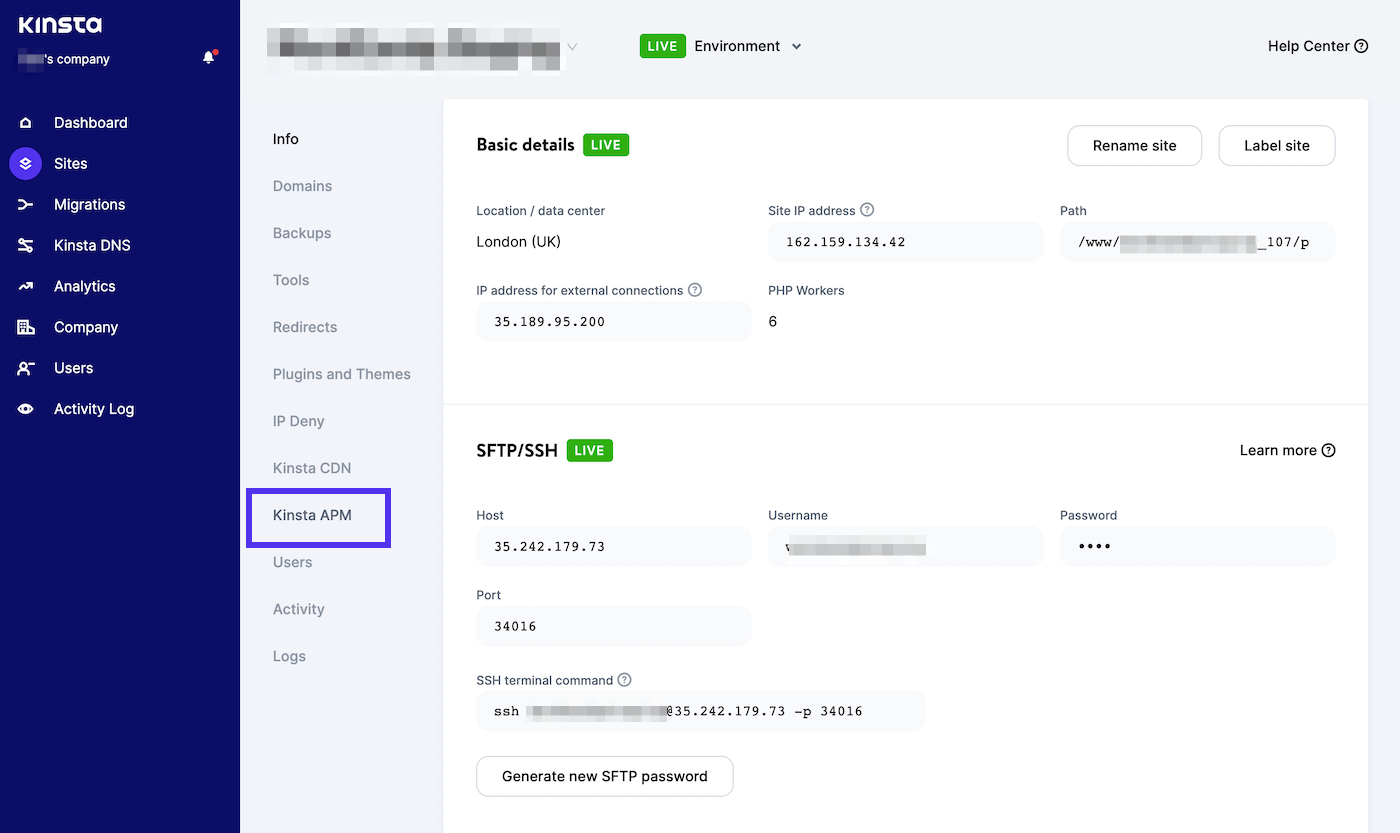 Kinsta APMに移動