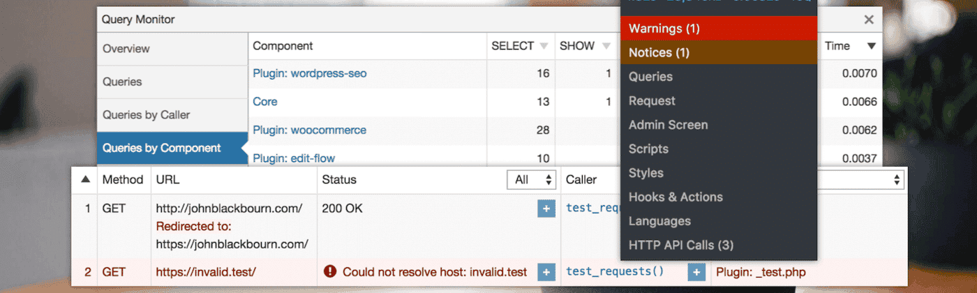 Query Monitor plugin