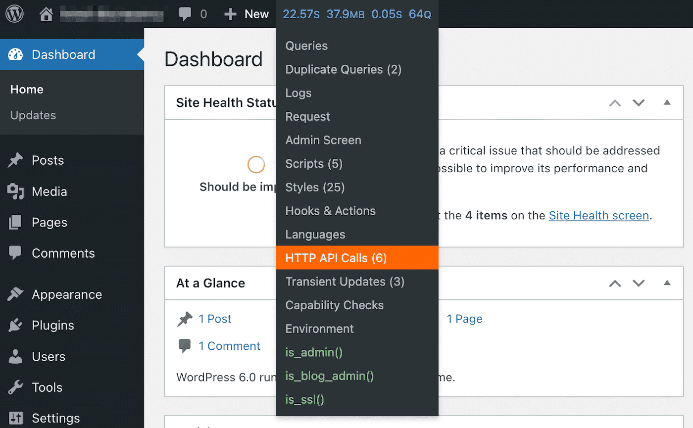 Onglet Query Monitor