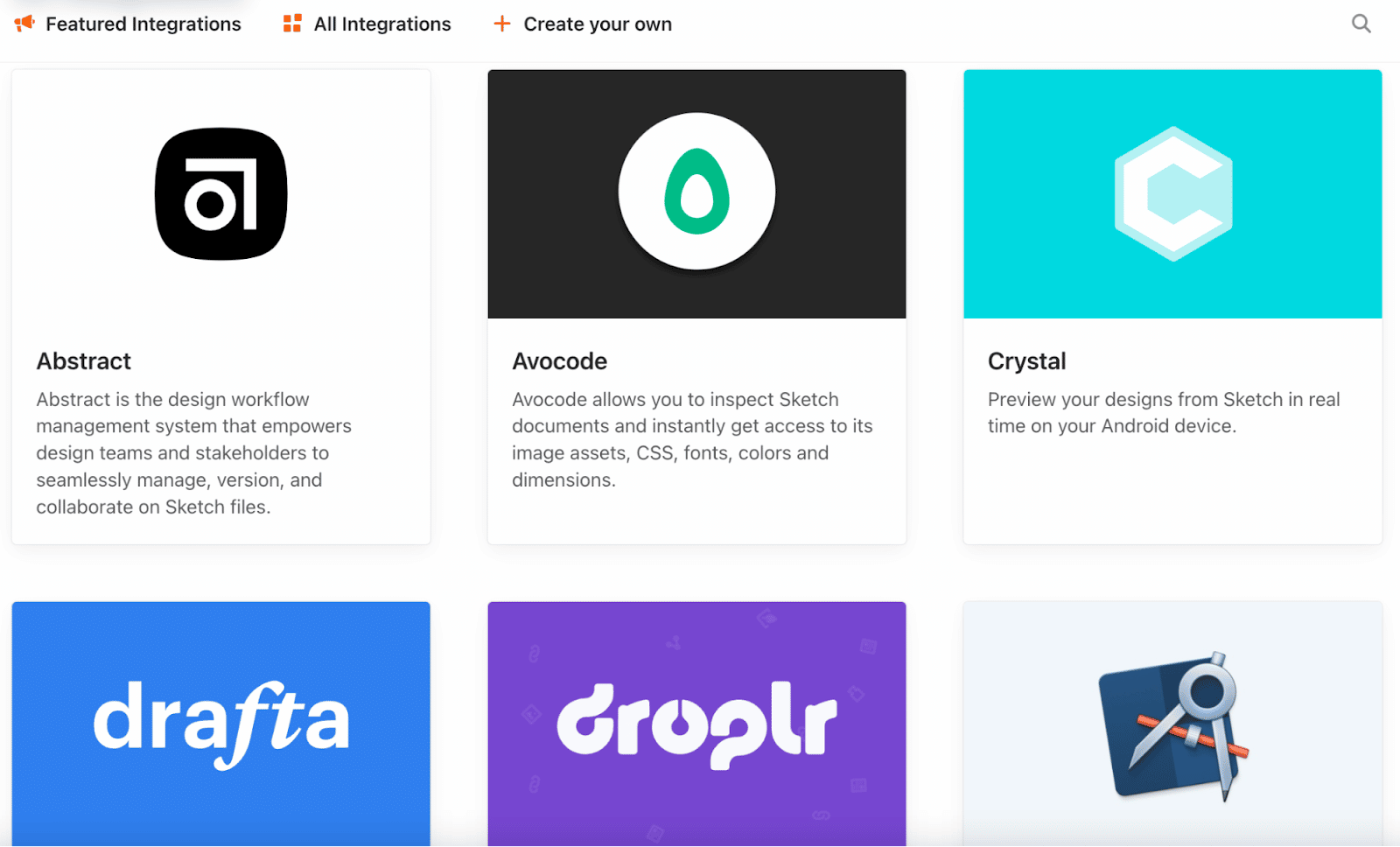 Sketch har et stort bibliotek af integrationer