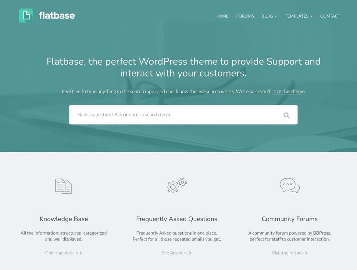 Homepage del tema WordPress per wiki Flatbase