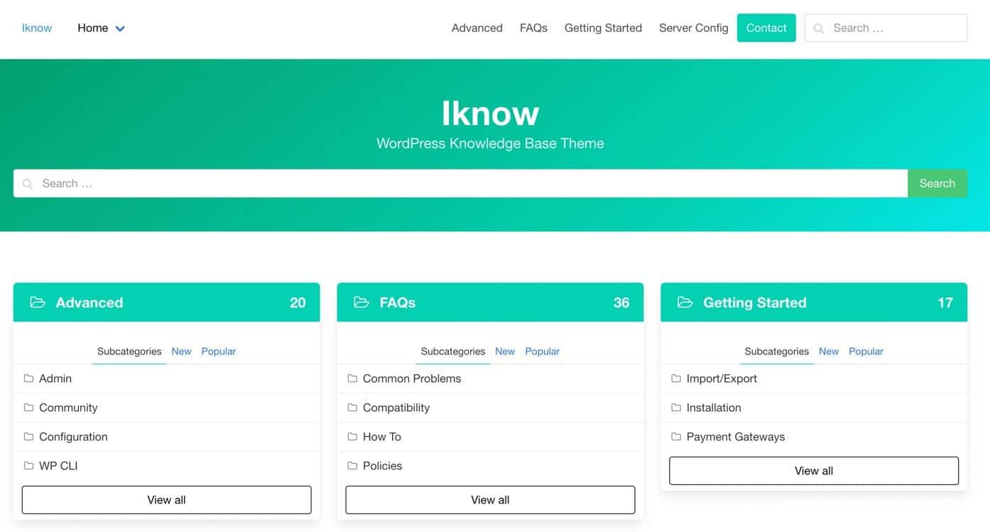 The IKnow WordPress theme