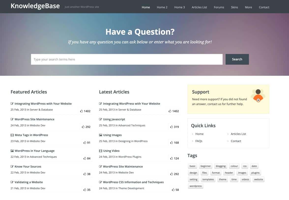 Das Knowledge Base WordPress Wiki Theme