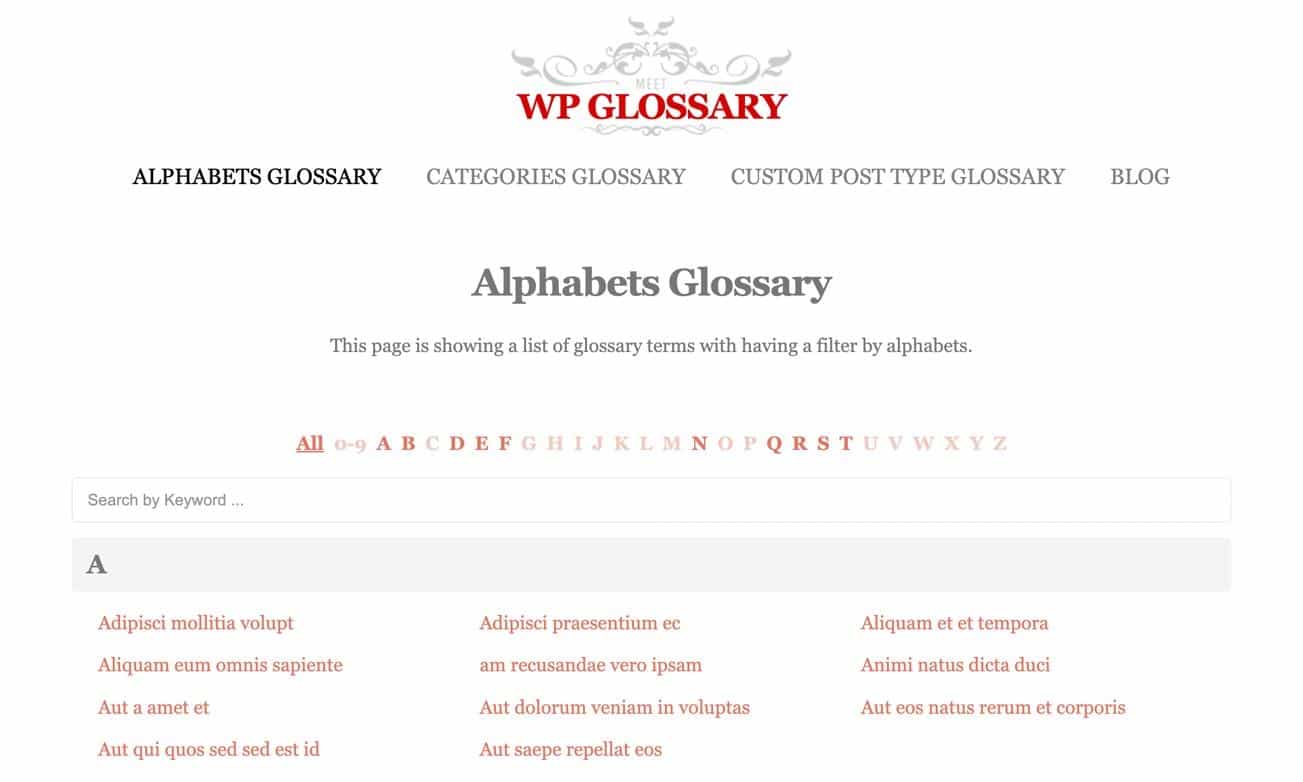 WP Glossary