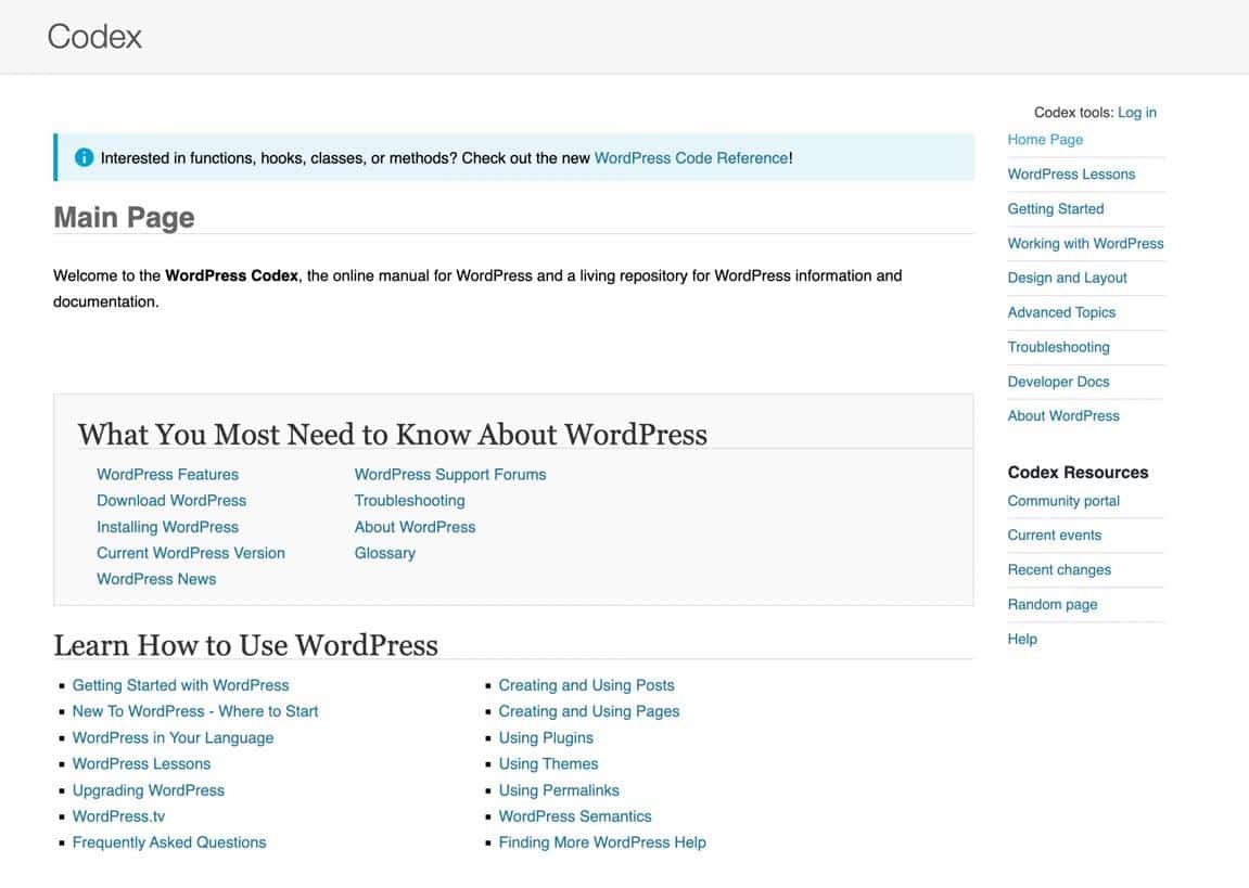 WordPress Codex wiki