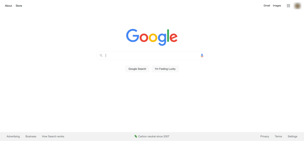 Googleトップページ